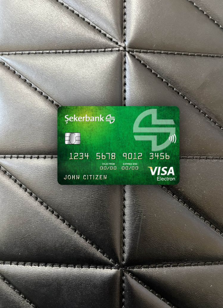 Download Turkey Sekerbank visa electron card photolook front Photoshop template